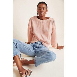 Anthropologie NWT Cupcakes and Cashmere Michaela Velvet Top In Pink size XS